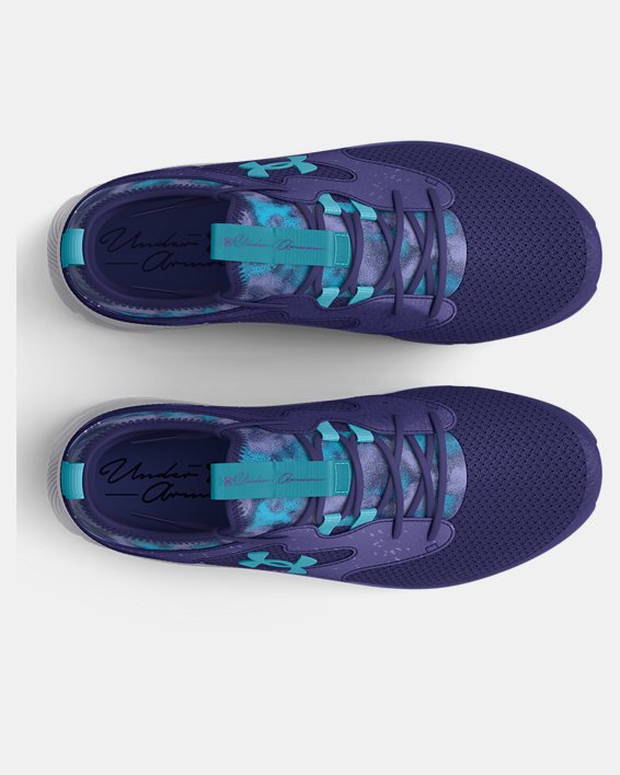 Girls' Grade School UA Infinity 2.0 Running Shoes, Blue, pdpMainDesktop image number 2
